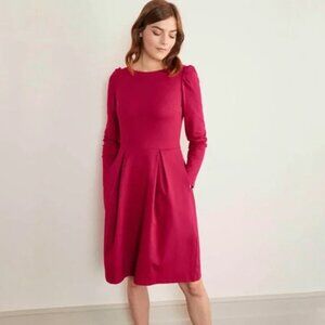 Boden Melanie Ponte Knit Dress in Warm Cranberry sz 8US
